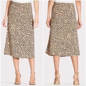 Sanctuary Midi Cheetah Satin Skirt